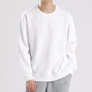 스라보 코튼 빅사이즈 무지 맨투맨 남녀공용 스웨트셔츠 흰색 4XL