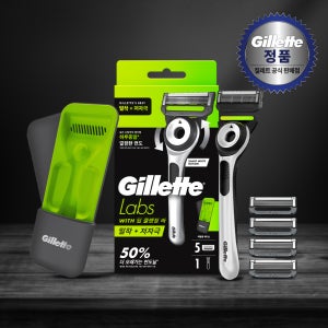 질레트랩스 딥클렌징바 샤프 화이트 에디션 핸들+면도날5입+트래블케이스