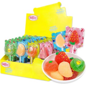 과일 캔디 막대포함 4종 28개세트(풋사과맛/망고맛/오렌지맛/딸기맛) 과자 구미 모둠 선물