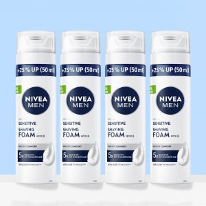 니베아 맨 센서티브 쉐이빙 폼 면도크림 250ml, 4개
