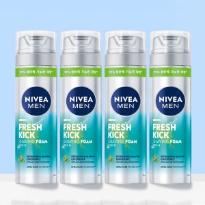 니베아 맨 프레시 킥 쉐이빙 폼 면도크림 200ml, 4개