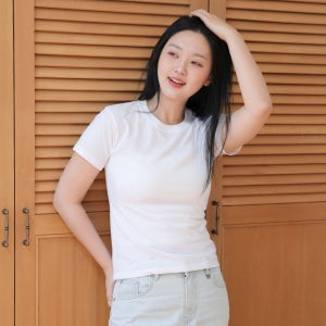 라이프롬 기본템 무지 슬림 크루넥 레이어드 반팔티