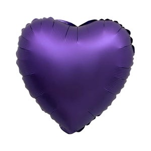 하트 무광 은박 풍선 45cm 퍼플