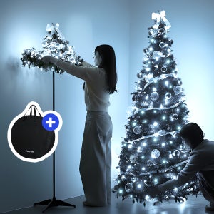 블랙 원터치 트리 접이식 대형 크리스마스 트리 180 전구 오너먼트 풀세트