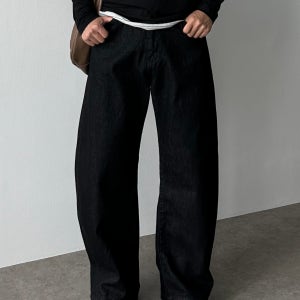 메이 트리플스티치 하이퀄리티 커브드 데님 팬츠 (2colors)