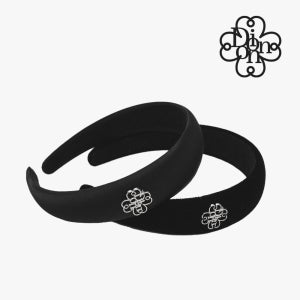 전통 감성 블랙 벨벳 와이드 헤어밴드 통통