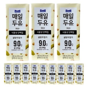 무설탕 무첨가 매일두유 99.9 190ml 12팩 대용량 두유