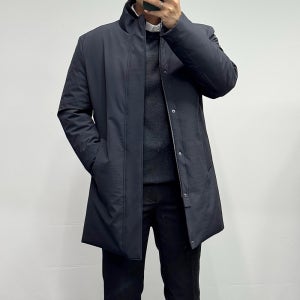 바쏘옴므 프리미엄 구스다운 천연밍크 FUR 다크네이비 패딩코트 정장점퍼 W SY4UA93