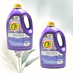 테크 실내건조 라벤더 가든 액체세제 일반드럼겸용 3L, 2개
