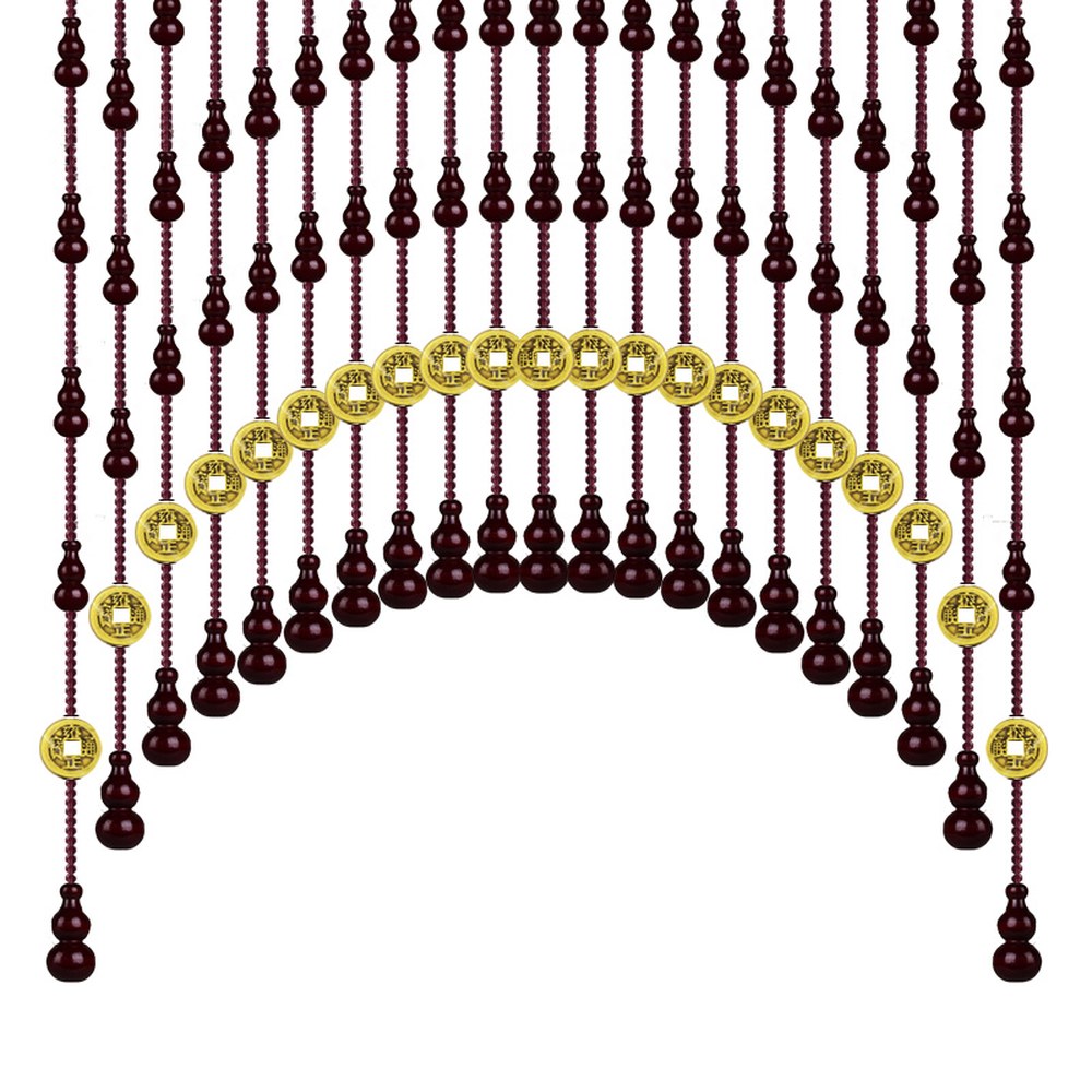 집발 식당 구슬 아치형 다크 진한 우드 셔터 주렴 커텐 비즈 암적색 주방 호리병 거실