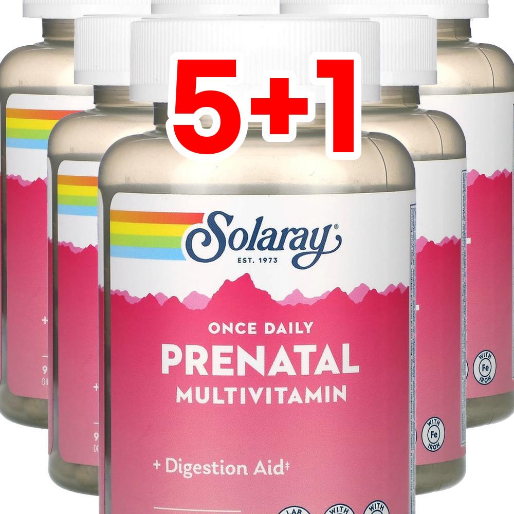 [5+1] 솔라레이 원스<b>데일리 프리네이탈 멀티</b>비타민 90베지캡슐