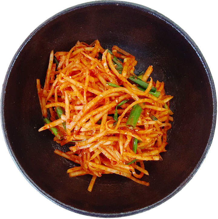 맛있는 국산 무생채 전라도 맛집 채지 비빔밥 무김치 업소용 주문 3kg, 1개
