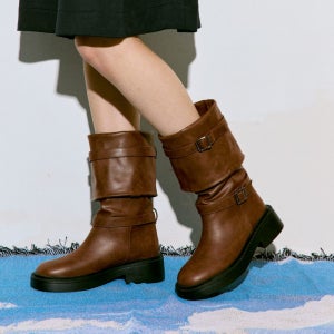 스퍼 캐이시 버클 투웨이 미들 롱 부츠 5cm -VA9042 (2color)