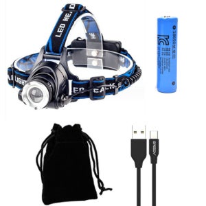 엘마운틴 LED 헤드랜턴 1200배터리 1개세트 충전식 등산 낚시 해루질 안전모 렌턴