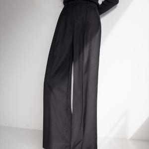 여성 차르르 와이드슬랙스 하이웨스트 가을 겨울 정장바지 빅사이즈 맥시 롱 슬랙스 3컬러