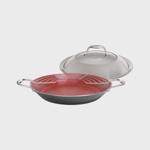 쿡셀 홀로그램 큐브 더블 빠에야팬 레드 32cm