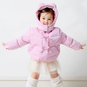 베베누보 키즈 덕다운 리본 아기패딩 유아 오리털 점퍼