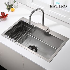 에스티로 플랫볼 엠보 코팅 사각싱크볼 850 싱크대 FL2707 수전교체 시공포함 풀패키지