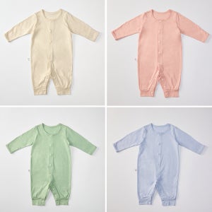 푸키포키 파스텔 긴팔 우주복 신생아 옷 바디슈트 유아 애기 아기 실내복 돌아기 봄 가을 겨울 3 6 12개월 PKB9RP27
