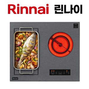 린나이 3구 하이브리드 빌트인 3구 인덕션 + 하이라이트 RBE-IRM300AB 독일 유로케라 상판 국내 생산 전기레인지