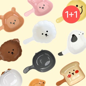 [1+1] 핸들 플레이트 2P 세트 (15종 택2) 손잡이 앞접시 도자기 접시 식기세트