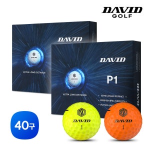 데이비드 고반발 골프공 P1 비거리 장타 골프볼 T라인 퍼팅정렬 40개입