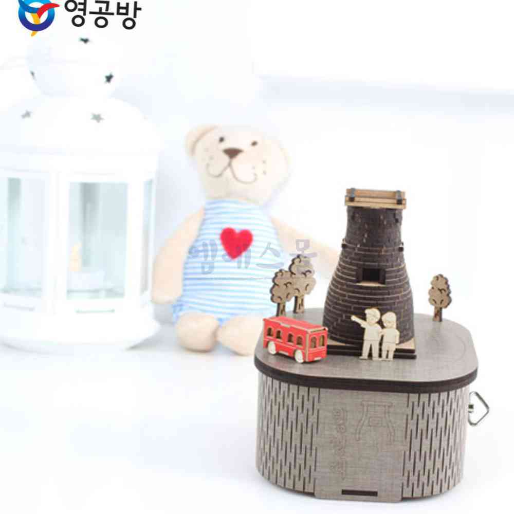 엠에스몰 DIY 회전 우드 오르골 경주 첨성대 DIY오르골