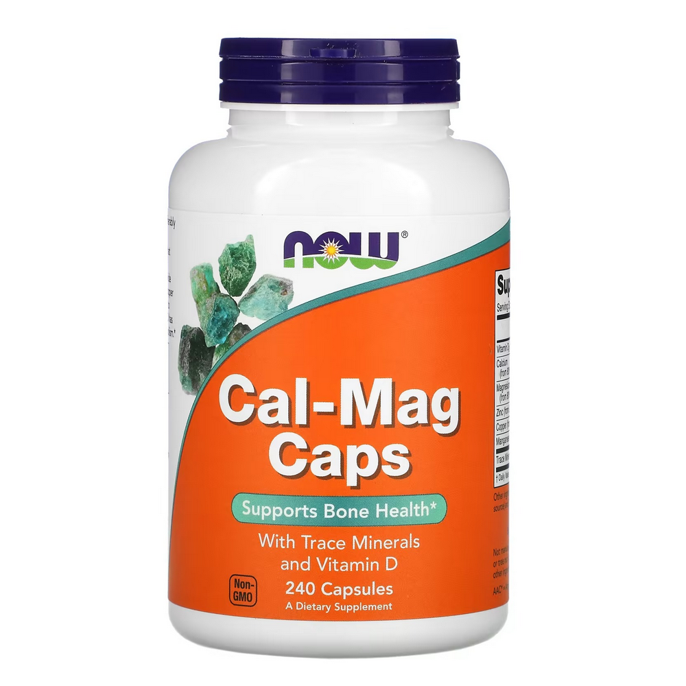 나우푸드 Now Cal-Mag <b>칼슘마그네슘 캡스</b> 트레이스미네랄스 앤 비타민D 240캡슐