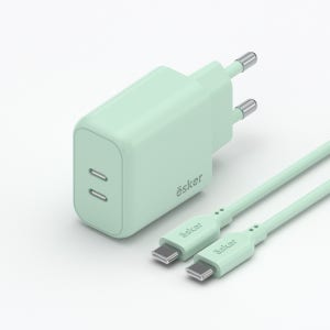에스커 GaN PD PPS C타입 컬러 초고속충전기+USB CTOC케이블 35W(C타입2포트)