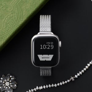 우먼스9999 애플워치 11 스트랩 D버클브레이드 메탈 실버 10 9 8 SE3 전세대 호환 밴드 시계줄