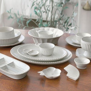 도자기 블랑 드 루네 4인 홈세트 24종 아이보리 비즈라인 집들이 신혼집 선물