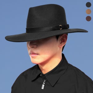 60cm 빅사이즈 그림 울 페도라 롱 긴 챙 대두 중절모 남자 여자 모자