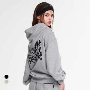 여성 남자 시그니처 그래피티 루즈핏 후드티 오버핏 데일리 후드 스웨트셔츠 (2컬러)