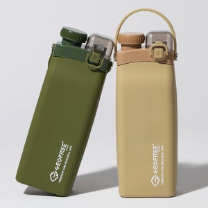 지오프리 실리콘 물병 접이식 롤업 물통 등산 스포츠 캠핑 600ml