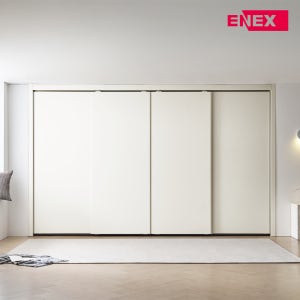 에넥스 로렐 E0 슬라이딩 맞춤 시공 안방 붙박이장 360cm, 크림화이트