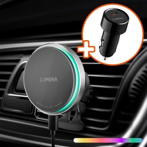 루메나 맥세이프 Qi2 차량용 무선 충전기 15W 마그네틱 충전 라이트 거치대 송풍구