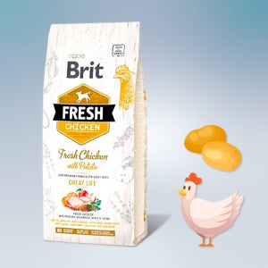 브릿 프레쉬 독 치킨 그레이트 라이프 12kg 닭고기 생육사료 강아지 사료