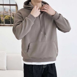 가을겨울 오버핏 후드티 베이직 앞포켓 커플룩 데일리 블랙