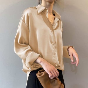 캐주얼 블라우스 여성 셔츠 정장룩 출근룩 세련된 베이직 긴팔셔츠