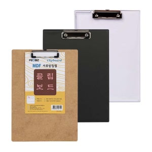 프로비즈 MDF PVC 투명 컬러 클립보드 A4 서류받침 메뉴판