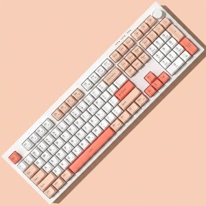 사무용 무소음 멤브레인 포팩트 저소음 풀배열 컴퓨터 자판기 핑크 사무실 보글보글 키보드