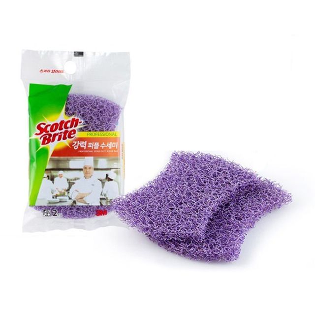 3M 스카치<b>브라이트</b> 강력 퍼플 수세미 2개입