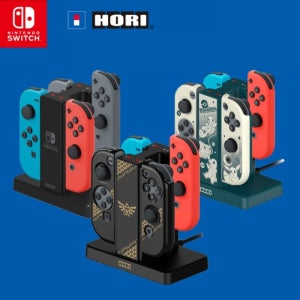 HORI 닌텐도스위치 4 in 1 오리지널 OLED 조이콘 게임 에디션 케이스 충전기 세트