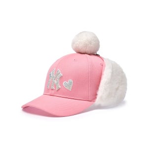 [MLB 키즈] 하트 스톤 폼폼 귀달이캡 NY (Pink) 7FWM44056