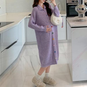 임부복 임산부원피스 코디 가을 만삭 세트 겨울 퍼플