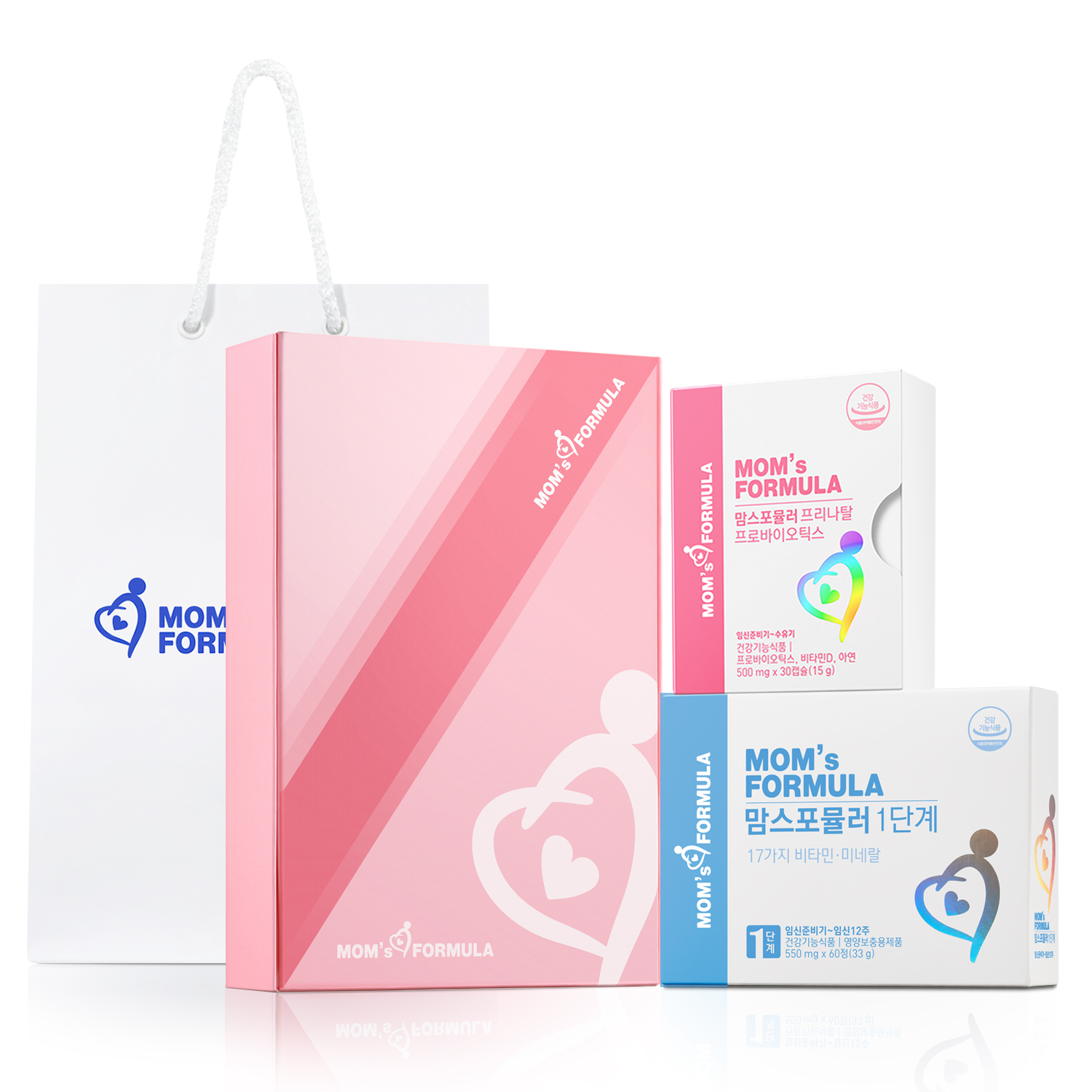 [임산부선물세트] <b>맘스포뮬러</b> 1단계 + 프리나탈 프로바이오틱스 / 임산부 영양제 활성엽산 유산균