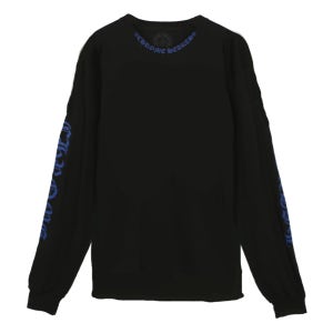 크롬하츠 넥로고 포켓 블루 블랙 롱슬리브 티셔츠