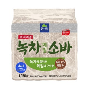 면사랑 프리미엄 녹차메밀소바 1.25kg (250gX5개) 8개 냉모밀 냉동 소바면 국수