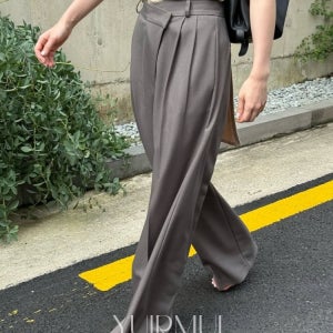 bronze 브론즈 사선 핀턱 와이드 팬츠 슬랙스 3color