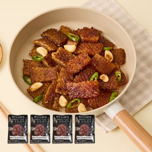 마녀의 야식 한돈 반반 벌집껍데기 두가지 맛 전자레인지 캠핑음식 구이 1296g, 4개